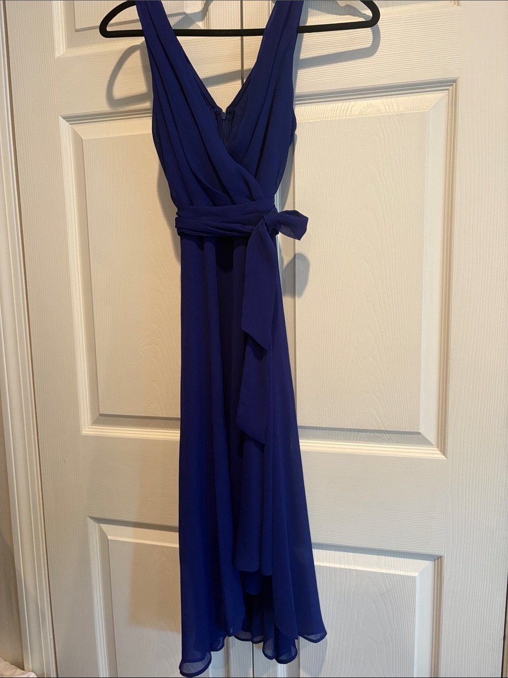 DKNY Royal Blue High-Low Wrap Maxi Dress Size 2